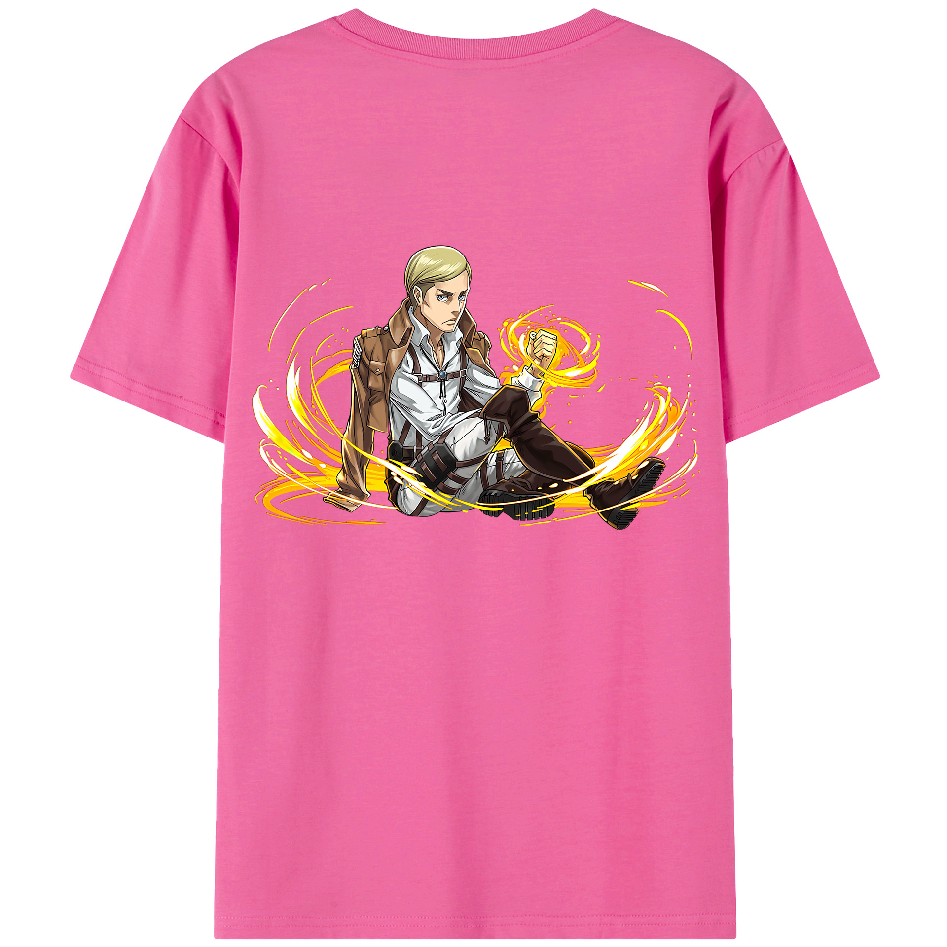 （画像用） 進撃の巨人 エルヴィン・スミス Attack on Titan Erwin Smith レディース半袖Tシャツ(バックプリント)